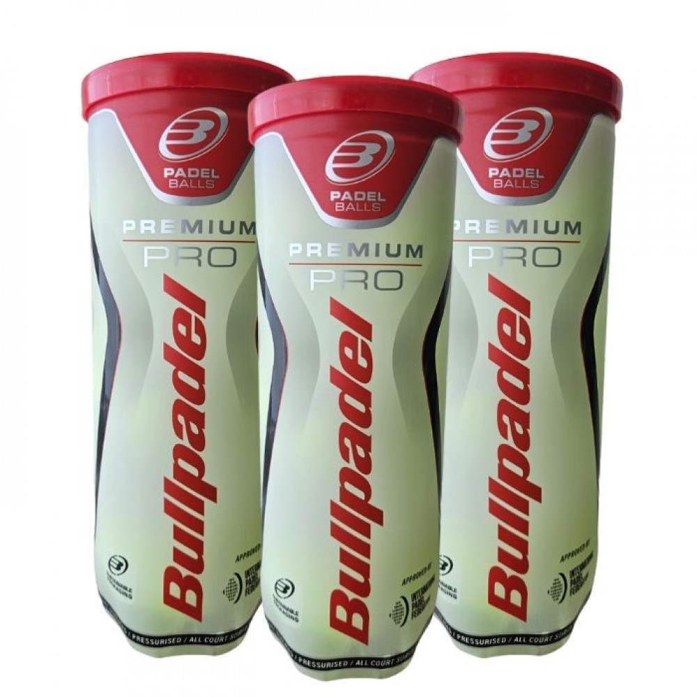 Pack de 3 Botes de Pelotas Bullpadel Premium Pro - Barata Oferta Outlet