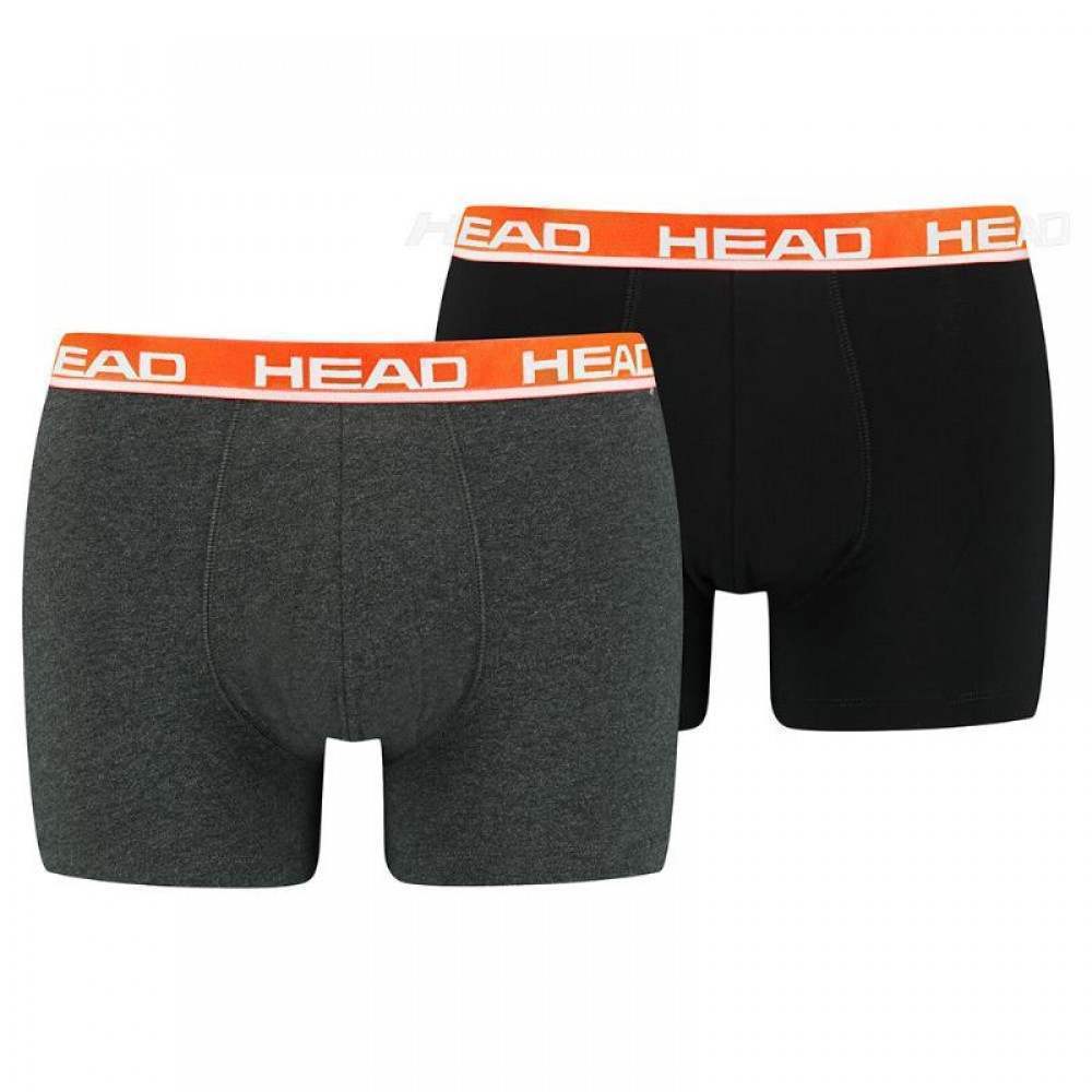 Head Basic Boxershorts Grau Rot 2 Stuck