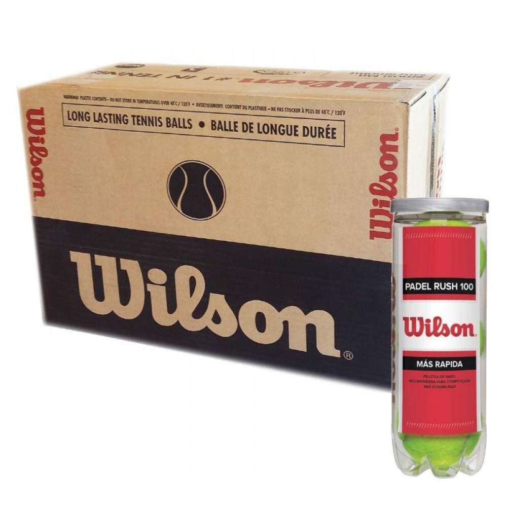 Cajon 72 Pelotas - 24 Botes de 3 uds - Wilson Rush 100 - Barata Oferta Outlet