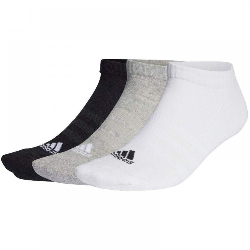 Calcetines Adidas Tobilleros SPW Cushioned Negro Blanco Gris 3 Pares - Barata Oferta Outlet