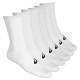 Asics Crew Chaussettes Blanches 6 Paires