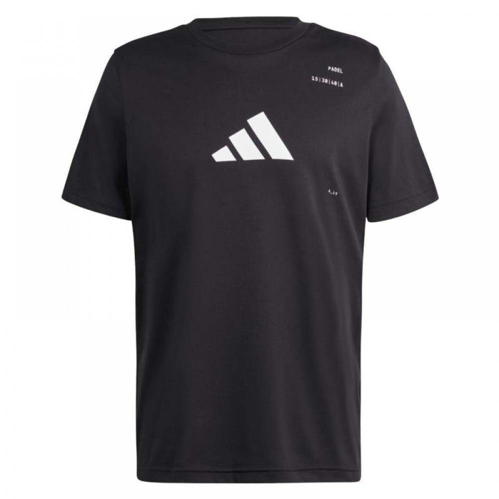 Adidas Padel Kategorie Grafik Schwarz T-Shirt