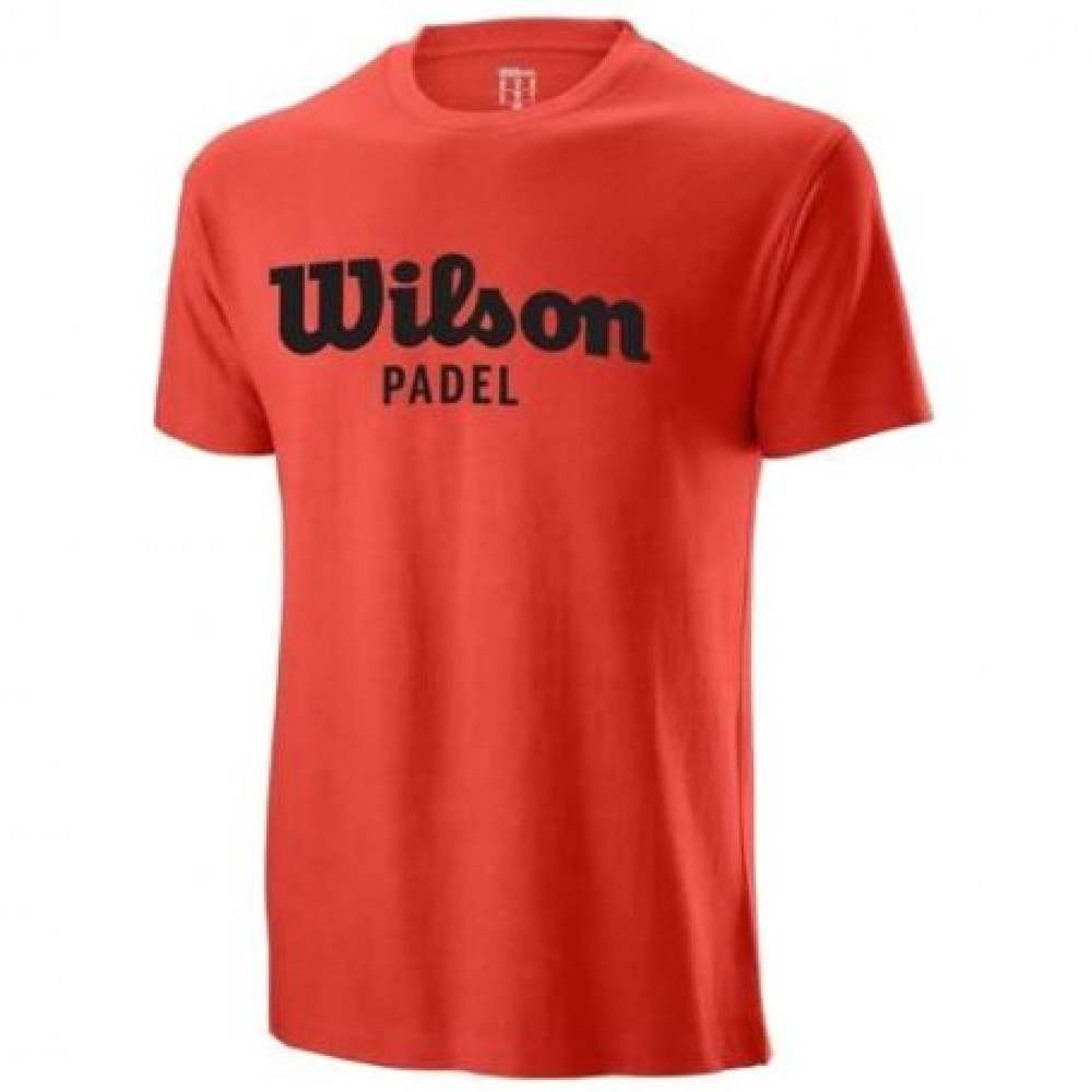 Camiseta Algodon Wilson Tee Padel Rojo Fiesta - Barata Oferta Outlet