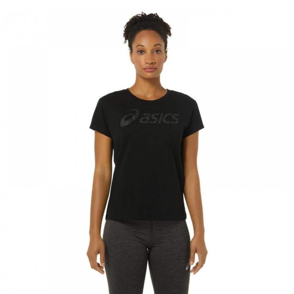 Camiseta Asics Big Logo Tee Negro Mujer - Barata Oferta Outlet