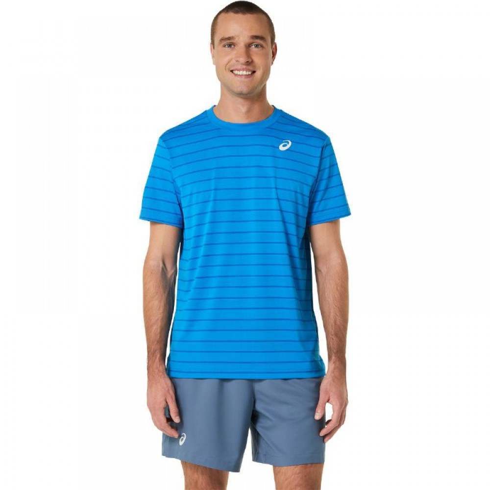 Camiseta Asics Court Stripes SS Azul