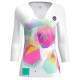 Camiseta Feminina Bidi Badu Kaleido V-Neck White Mix