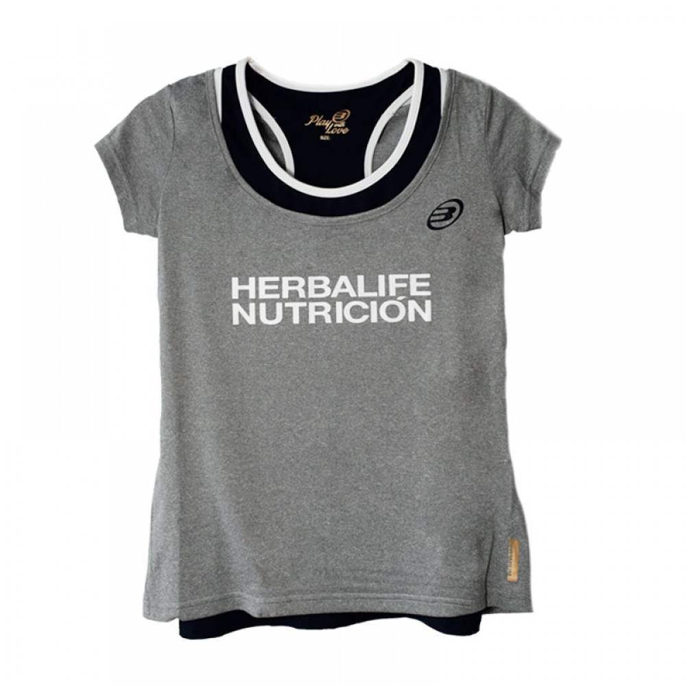 Camiseta Bullpadel Villarica Herbalife Gris Medio Vigore - Barata Oferta Outlet