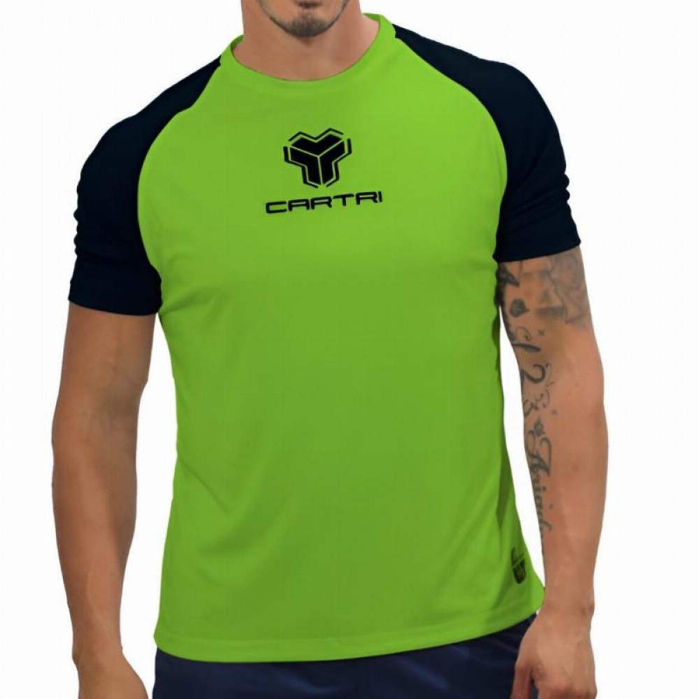 Camiseta Cartri Match Verde Negro - Barata Oferta Outlet