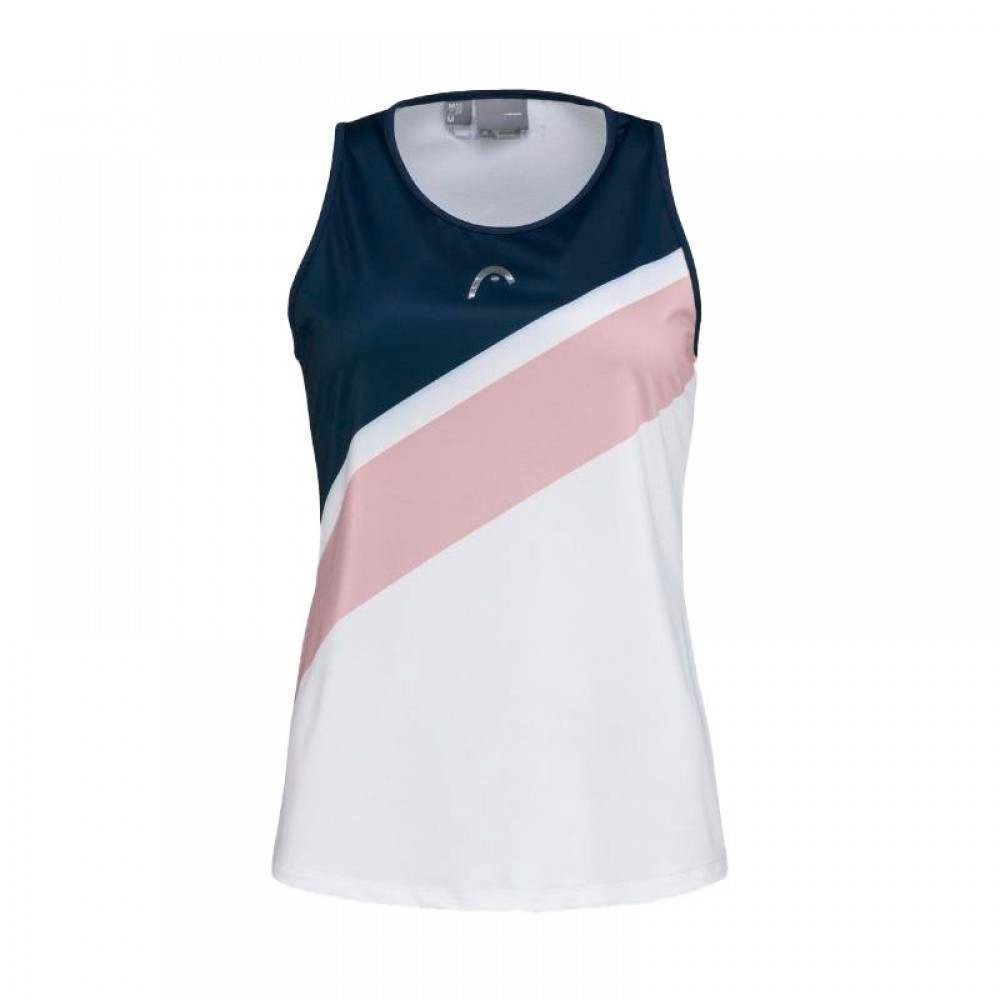 Camiseta Head Performance Estampado Blanco Rosa - Barata Oferta Outlet