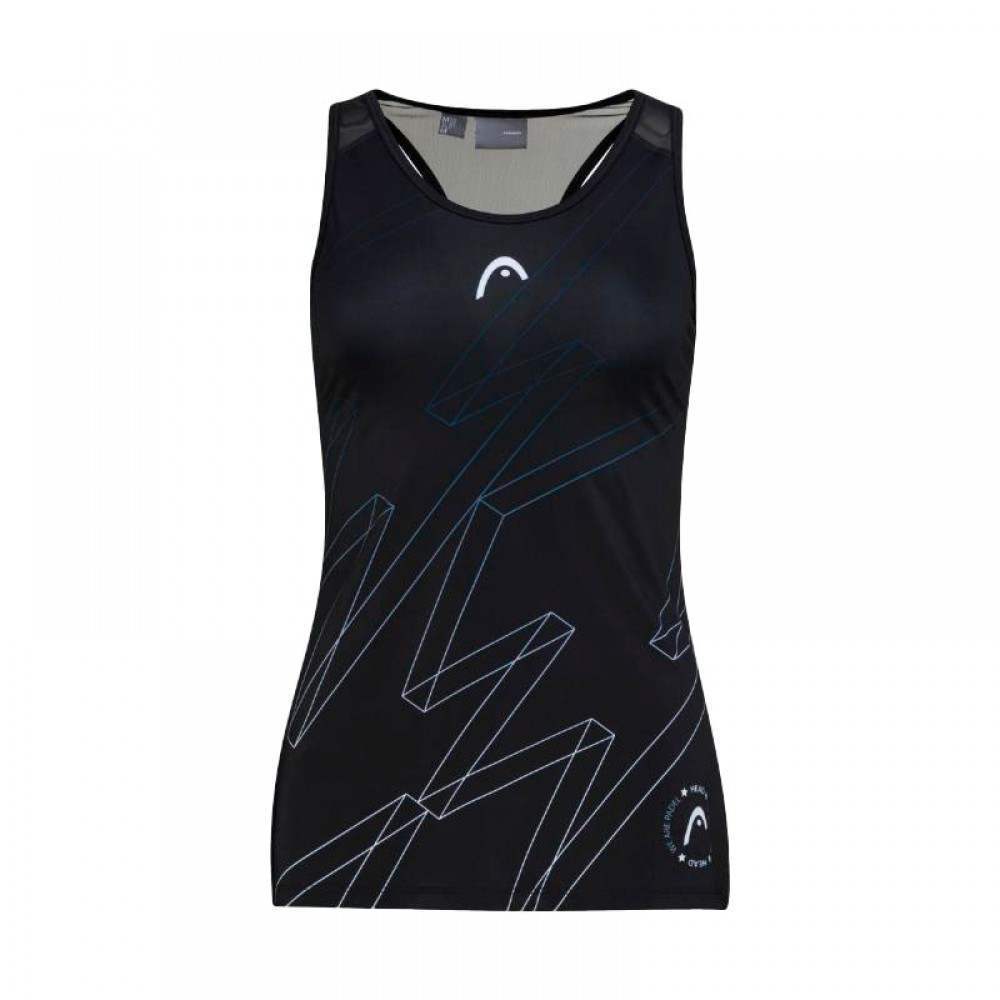 Camiseta Head Play Print Padel Negro Mujer - Barata Oferta Outlet