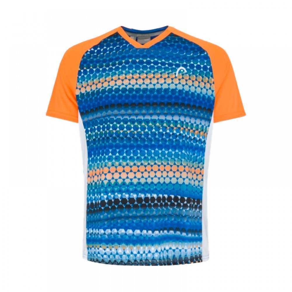 Camiseta Head Topspin Naranja Azul Oscuro - Barata Oferta Outlet