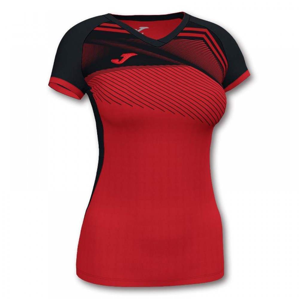 Camiseta Joma Supernova II Rojo Negro Mujer - Barata Oferta Outlet