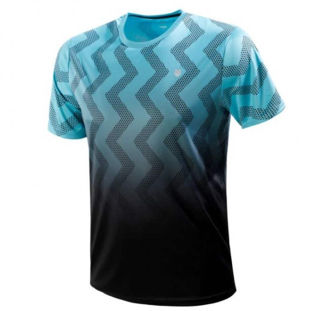 Camiseta Kswiss Hypercourt Print Crew Azul - Barata Oferta Outlet