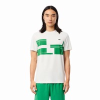 Camiseta Lacoste Novak Djokovic Ultra Dry Blanco Verde