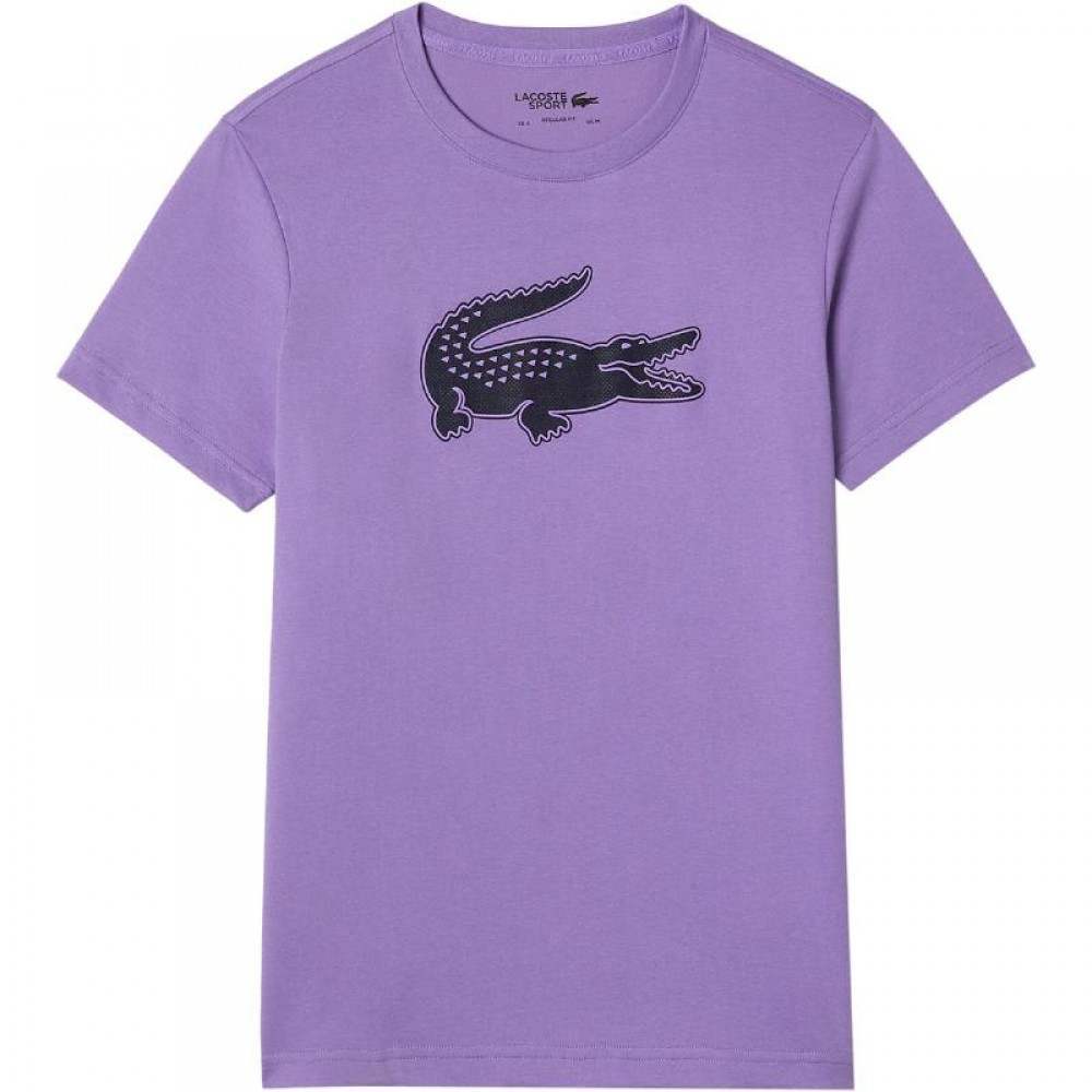 Camiseta Lacoste Sport Transpirable Morado Negro - Barata Oferta Outlet