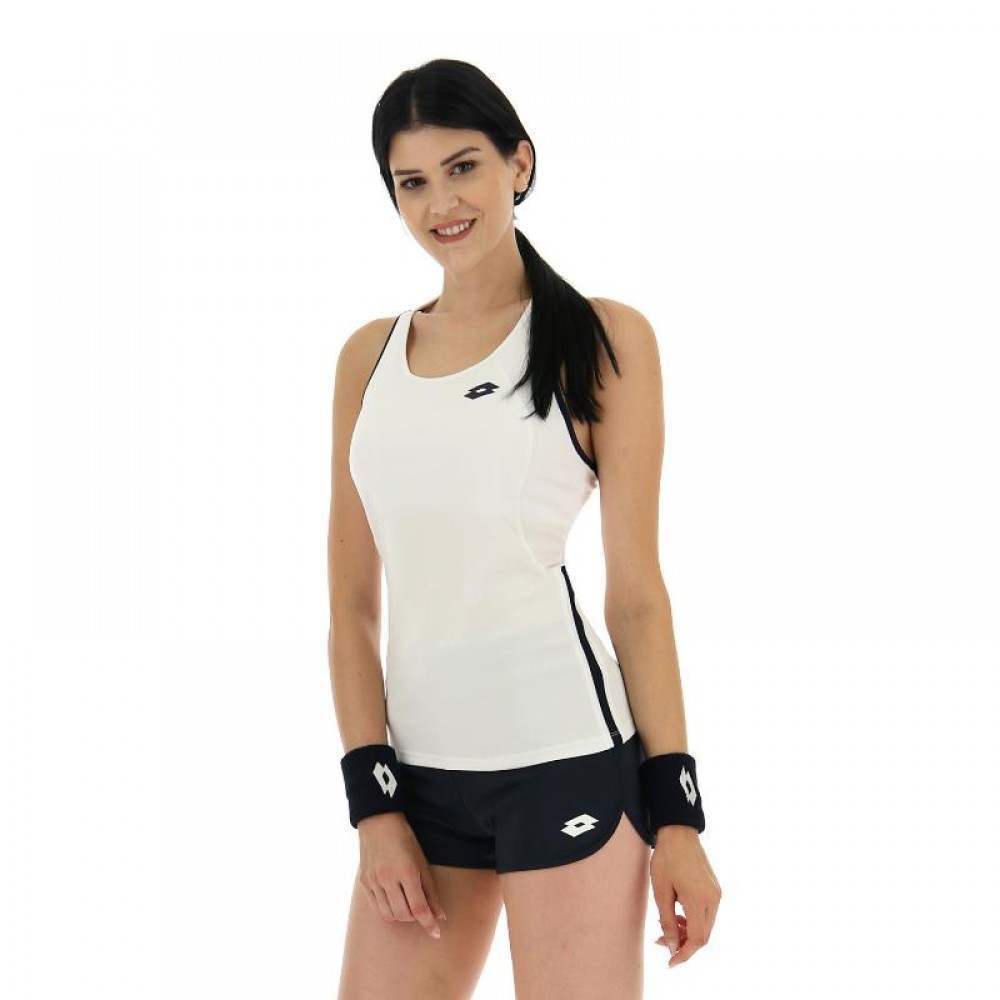 Camiseta Lotto Squadra II Blanco Negro Mujer - Barata Oferta Outlet