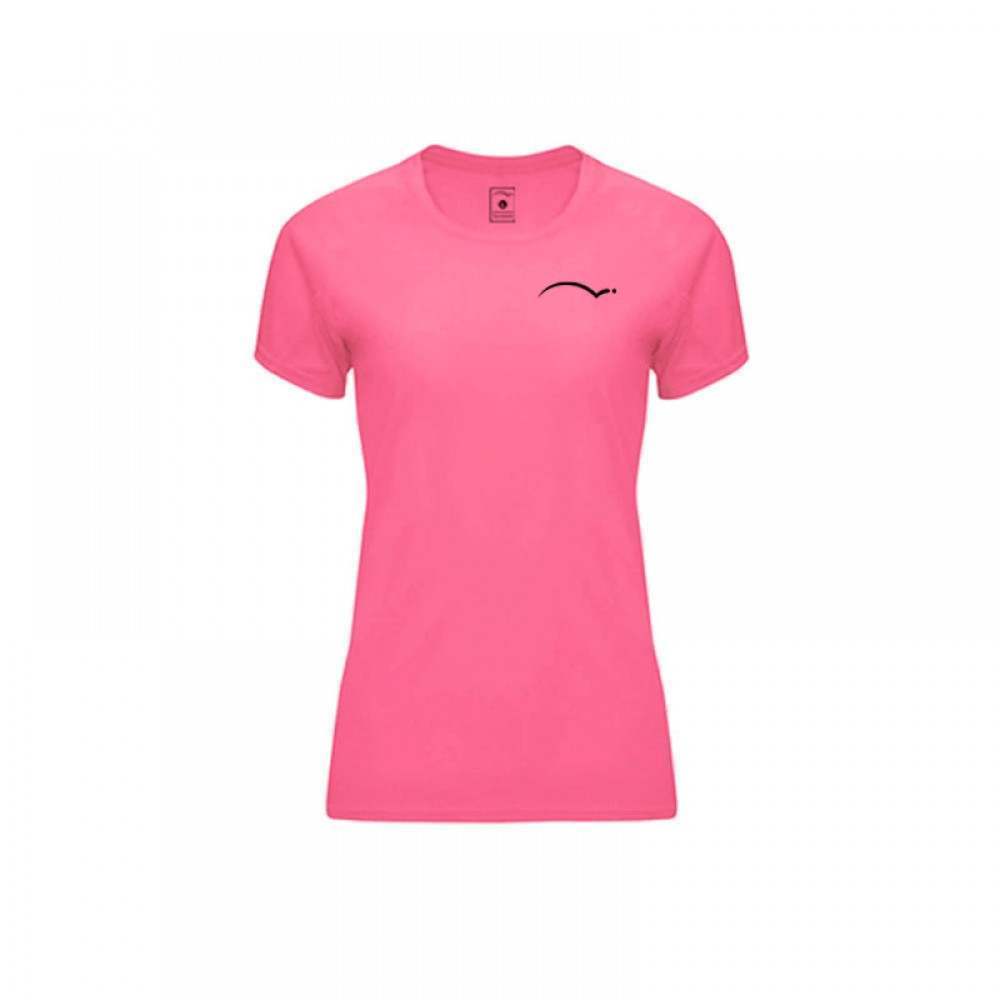 Camiseta PadelPoint Tournament Rosa Fluor Mujer