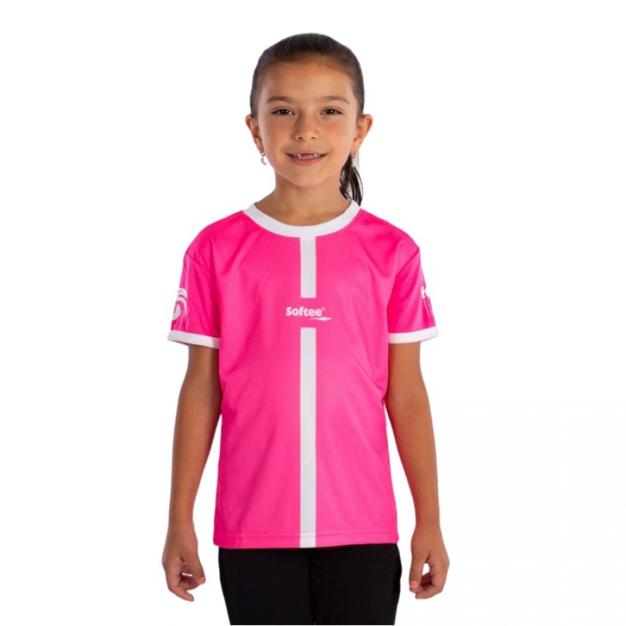 T-shirt junior Softee Tipex Fuchsia Fluor Blanc