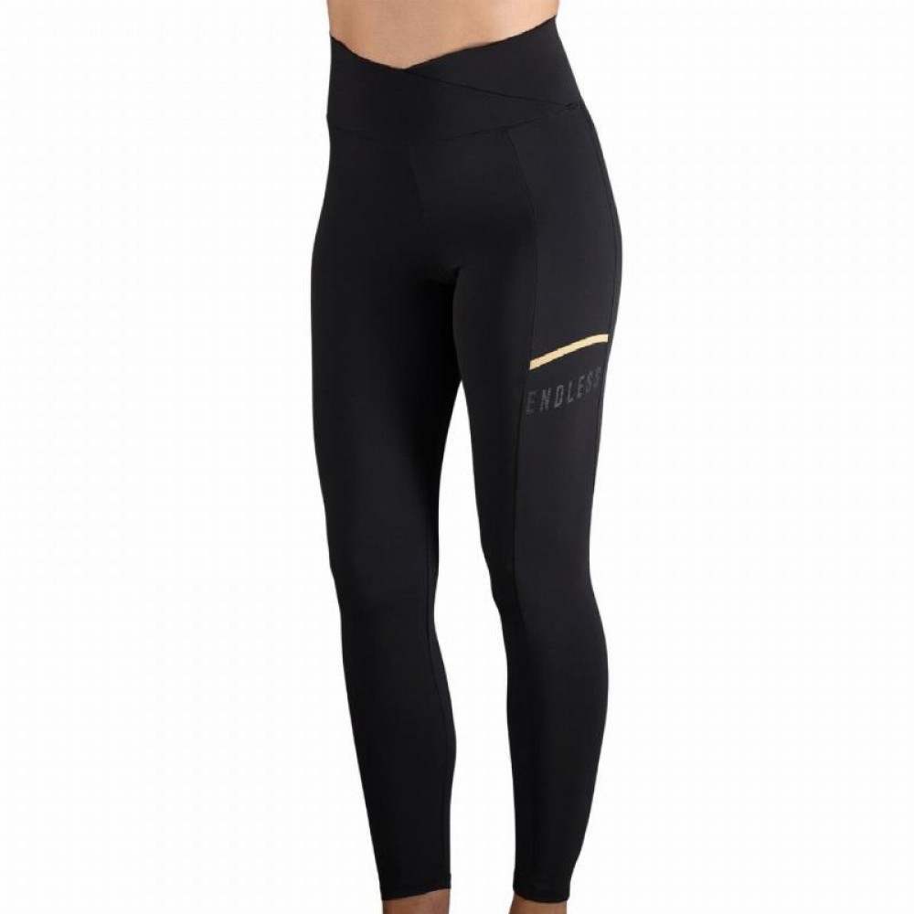 Endless Cross Pocket Black Gold Leggings