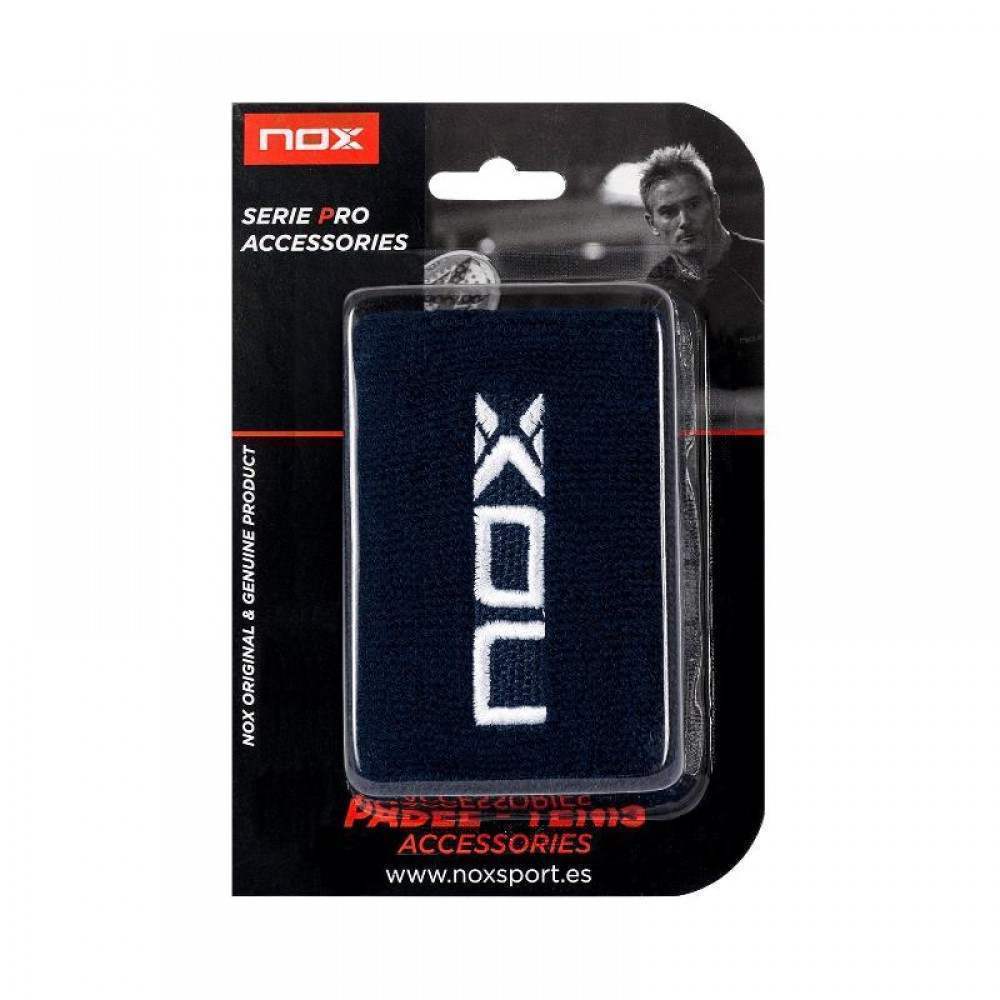 Munequeras Nox Azul Logo Blanco 2 Unidades - Barata Oferta Outlet