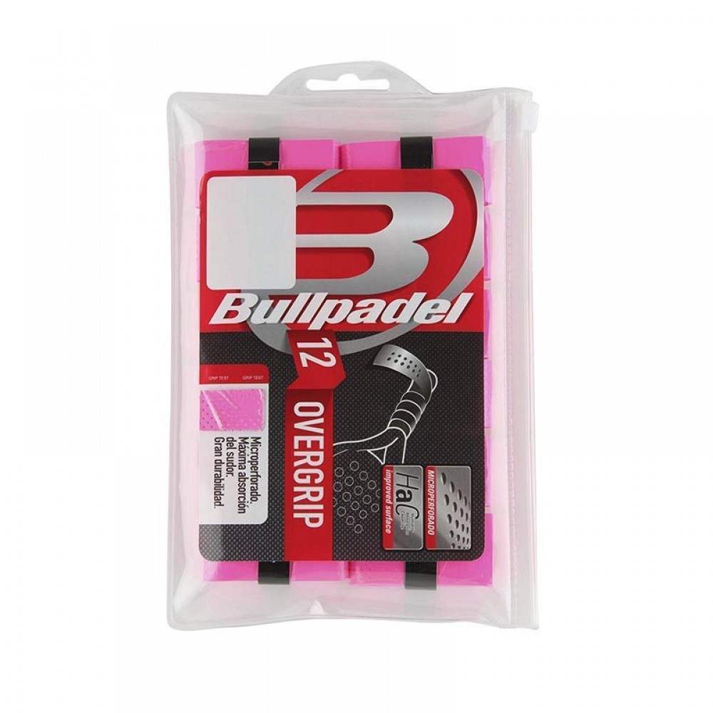 Overgrips Bullpadel Microperforado Rosa Fluor 12 Unidades - Barata Oferta Outlet