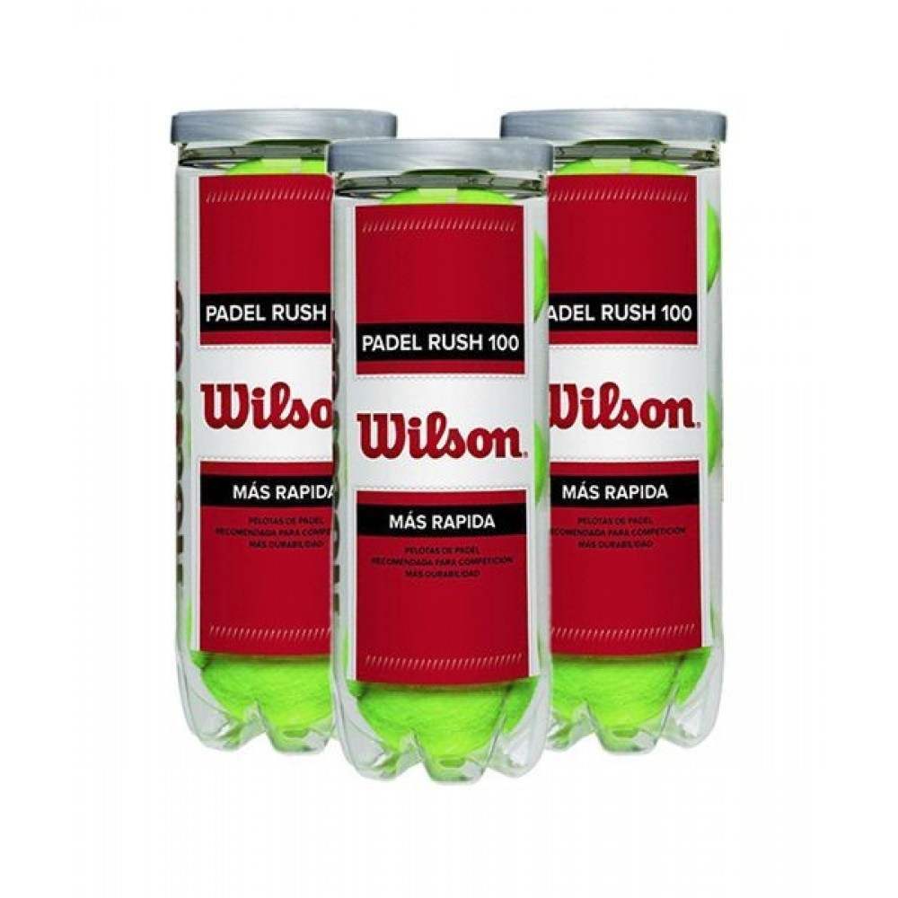 Pack de 3 Botes de Pelotas Wilson Rush 100 - Barata Oferta Outlet