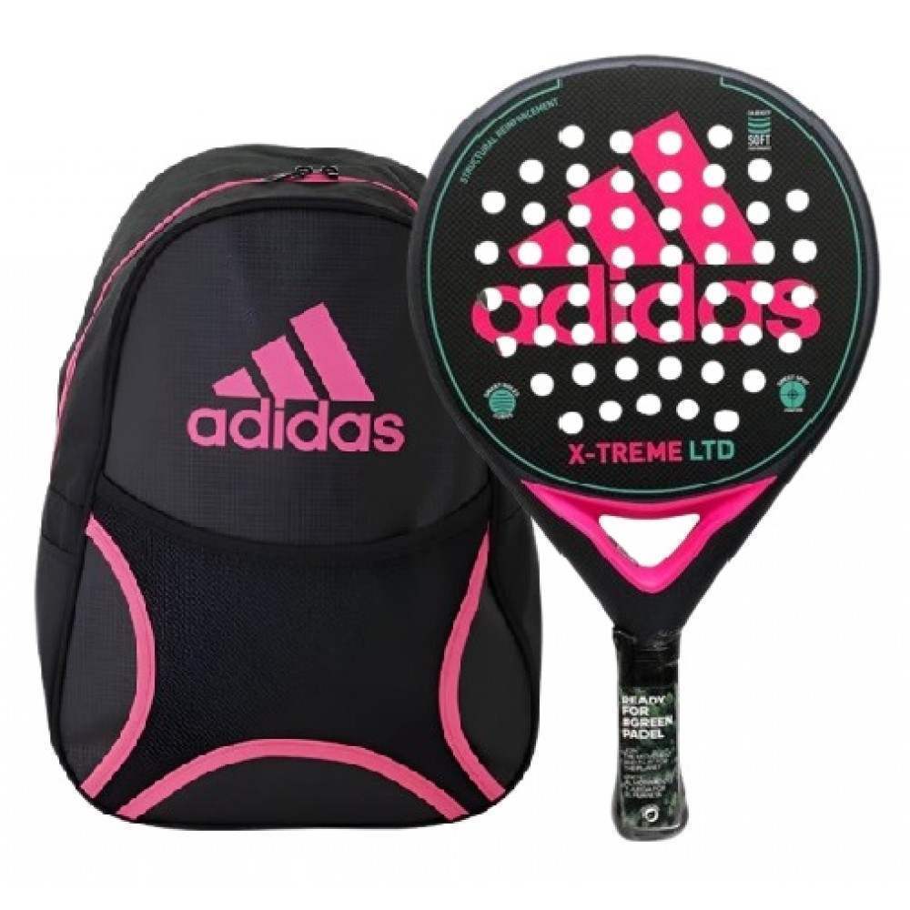 Adidas X-Treme Black Pink Racket + Backpack