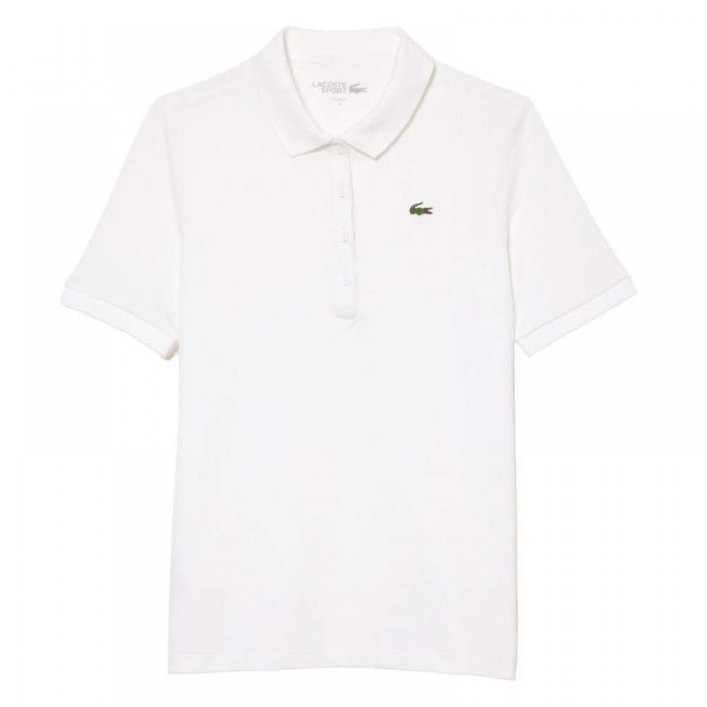 Polo Lacoste Pique Blanco Mujer