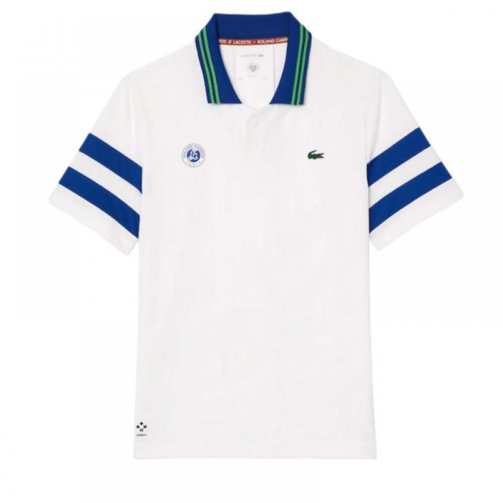 Lacoste Roland Garros Medvedev White Navy Polo Shirt