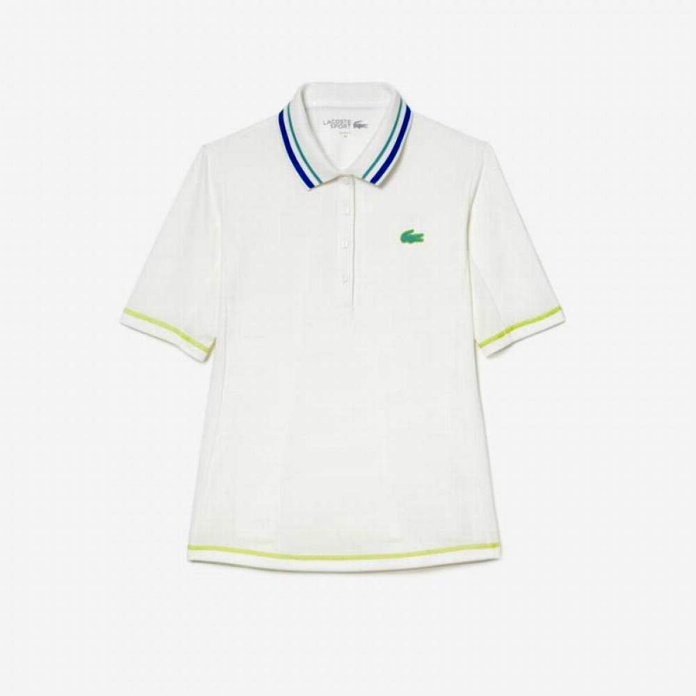 Polo Lacoste Ultra Dry Blanco Mujer - Barata Oferta Outlet