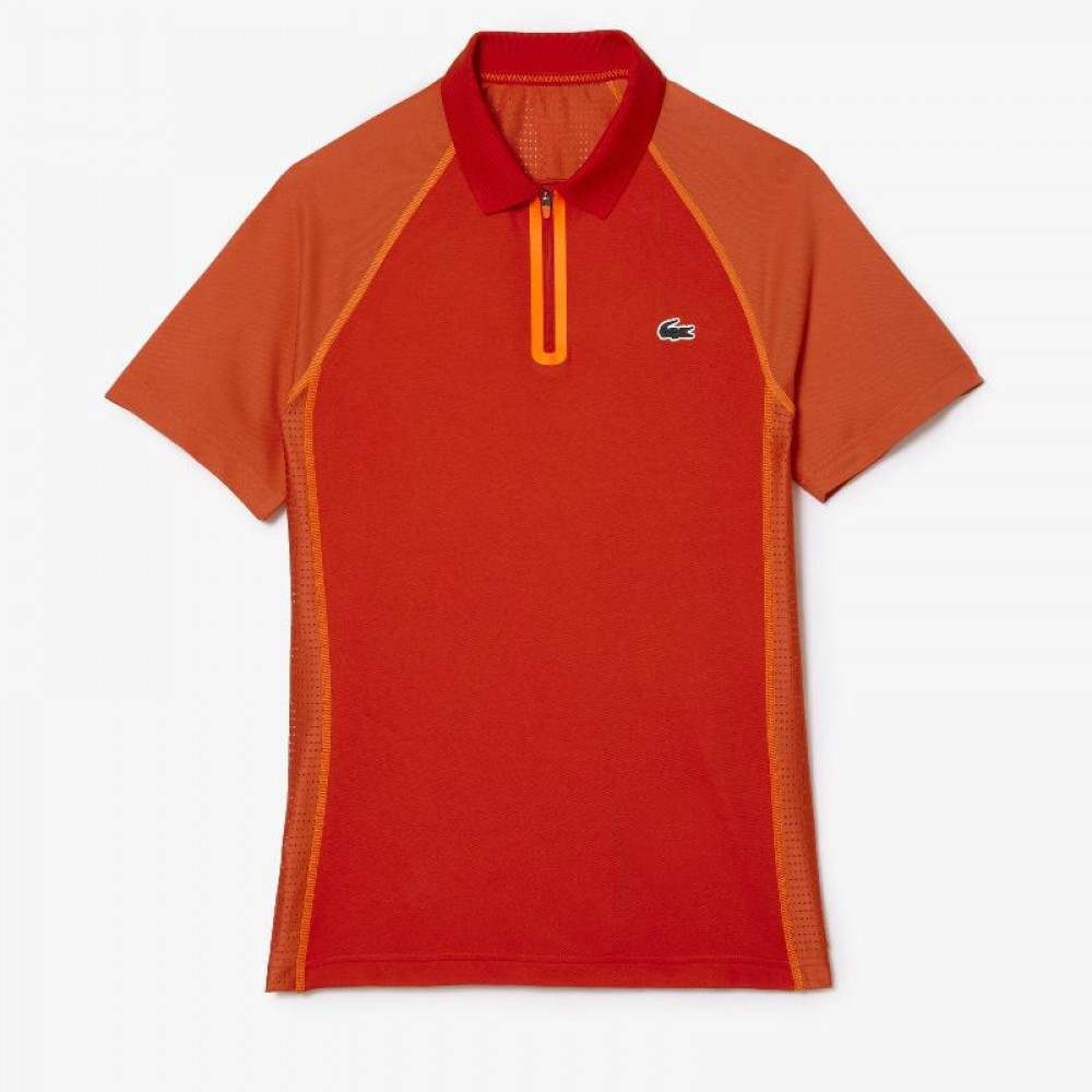 Lacoste Ultra Dry Red Orange Polo Shirt