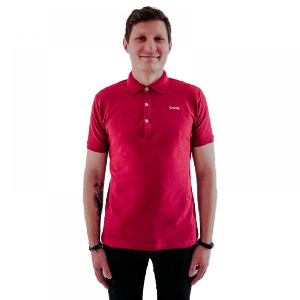 Polo Loco Pique Burgundy - Barata Oferta Outlet