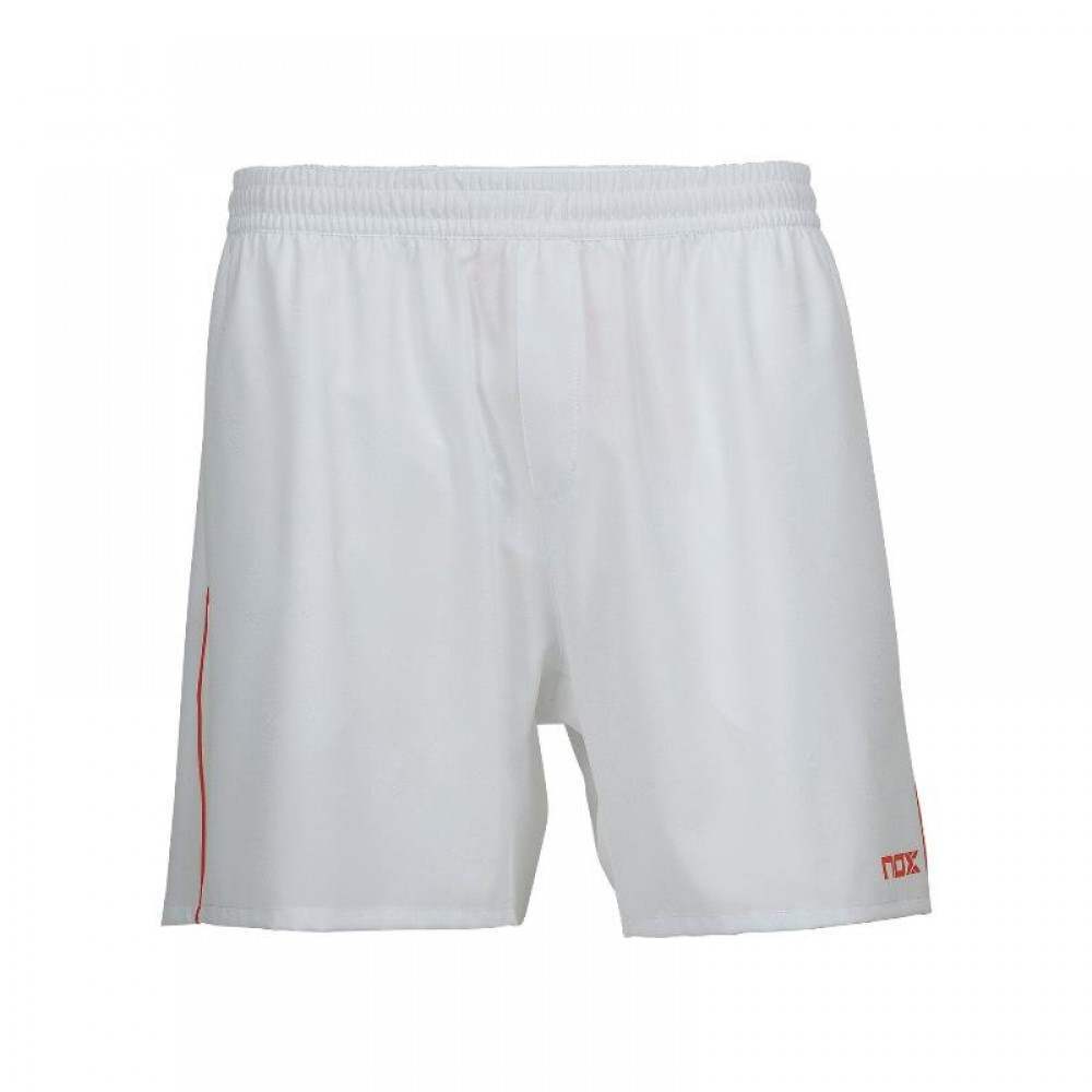 Short Nox Team Blanco Logo Rojo - Barata Oferta Outlet