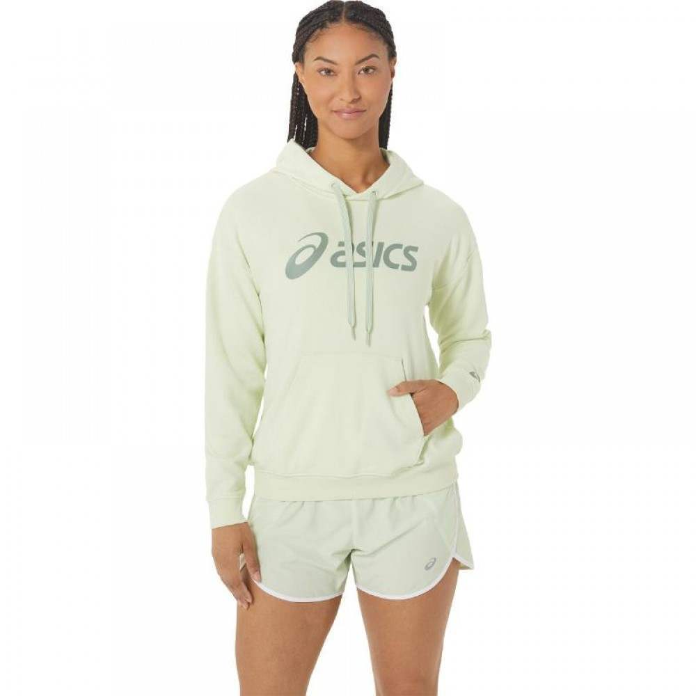 Asics Sweatshirt Logo Grand Vert Clair Femmes