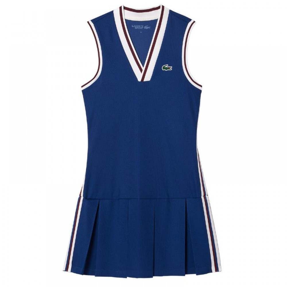 Lacoste Sport Pique Navy Blue Burgundy Dress