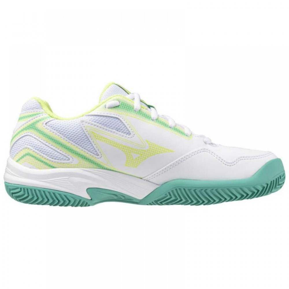 Mizuno Break Shot 4 Clay White Black Lime Women''s Sneakers